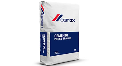 saco de cemento ponce blanco